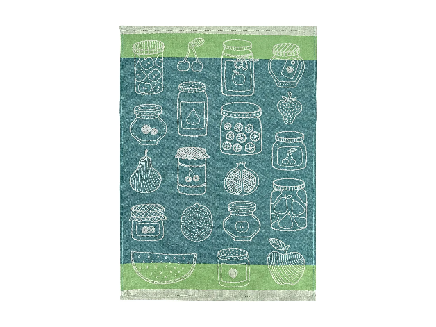 Lot de 2 torchons de cuisine toile FRUITFUL 50x70 cm vert Menthe