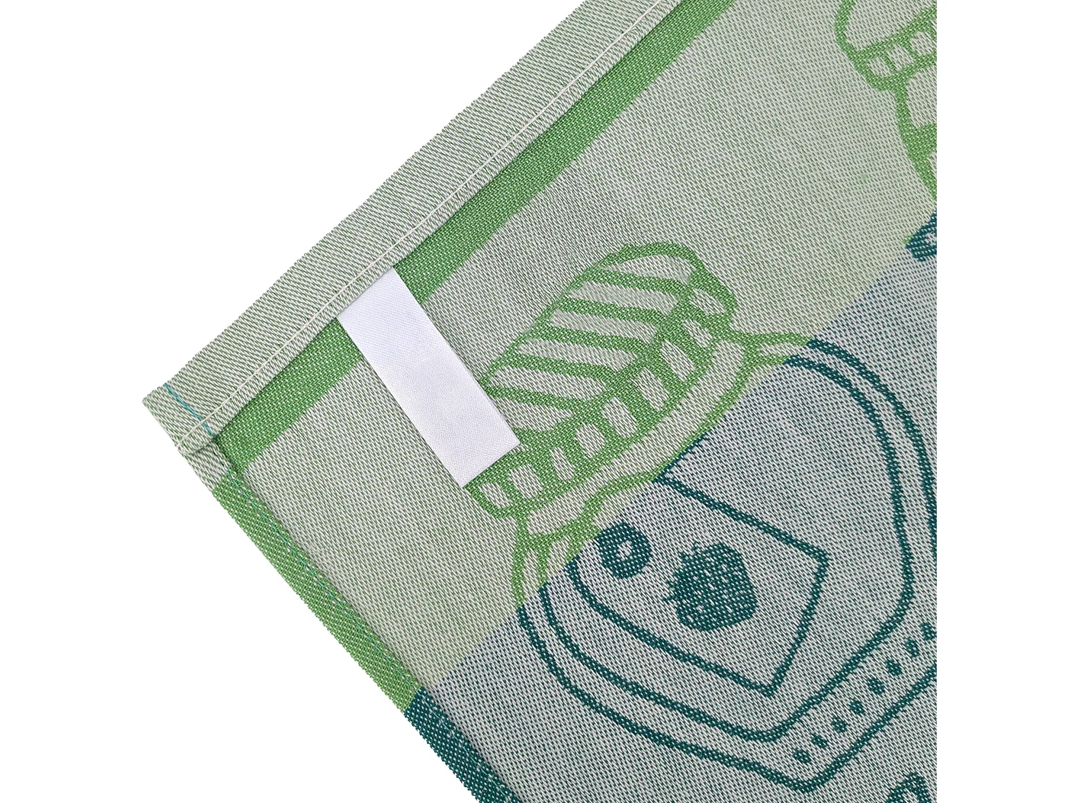 Lot de 2 torchons de cuisine toile FRUITFUL 50x70 cm vert Menthe