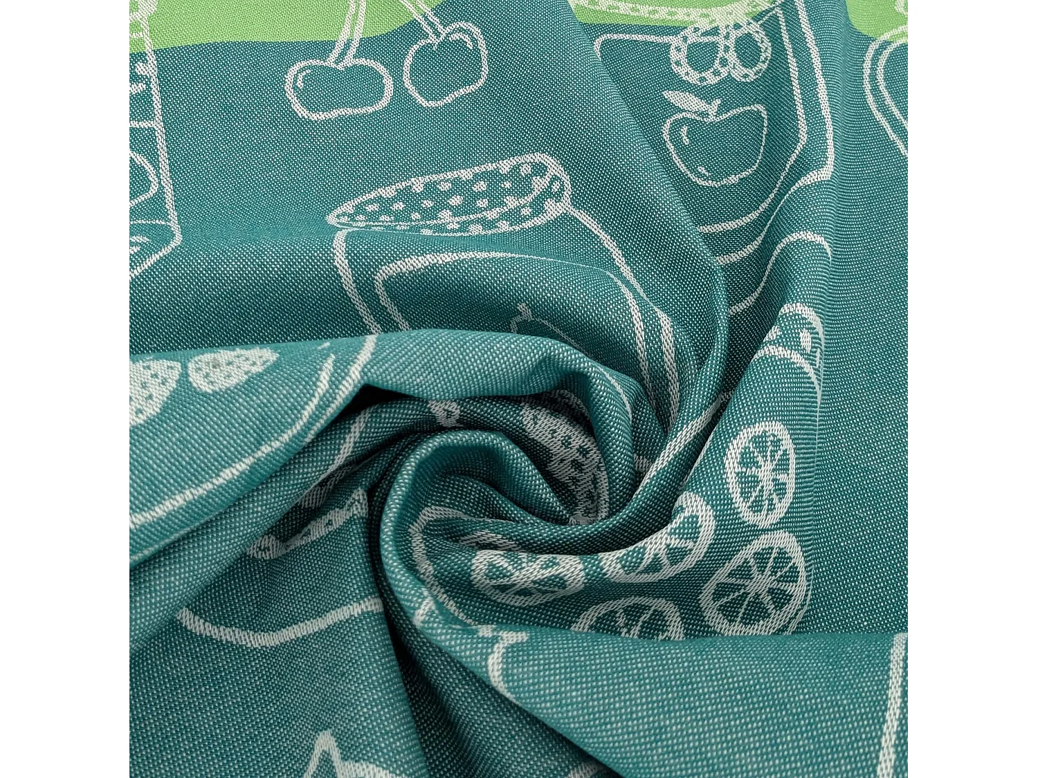 Lot de 2 torchons de cuisine toile FRUITFUL 50x70 cm vert Menthe