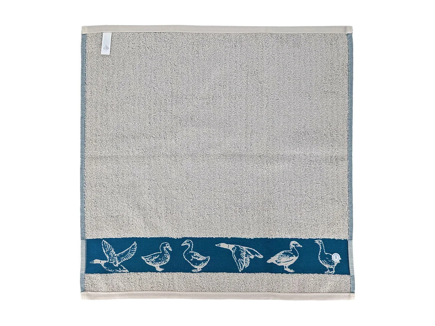 Lot de 2 torchons de cuisine 50x50 cm coton FRIENDS motif canards bleu