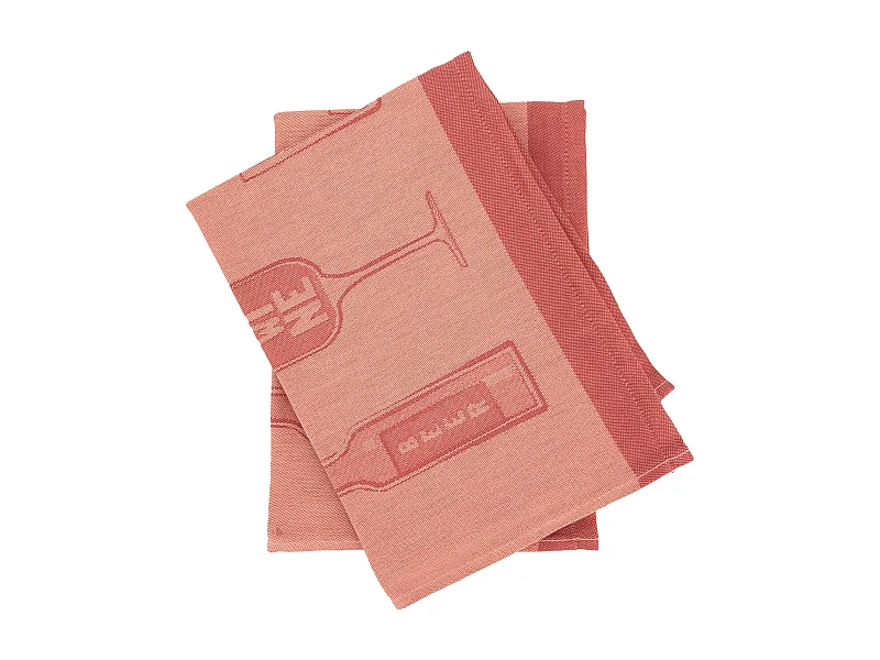 Lot de 2 torchons de cuisine toile DRINK 50x70 cm orange Terracotta