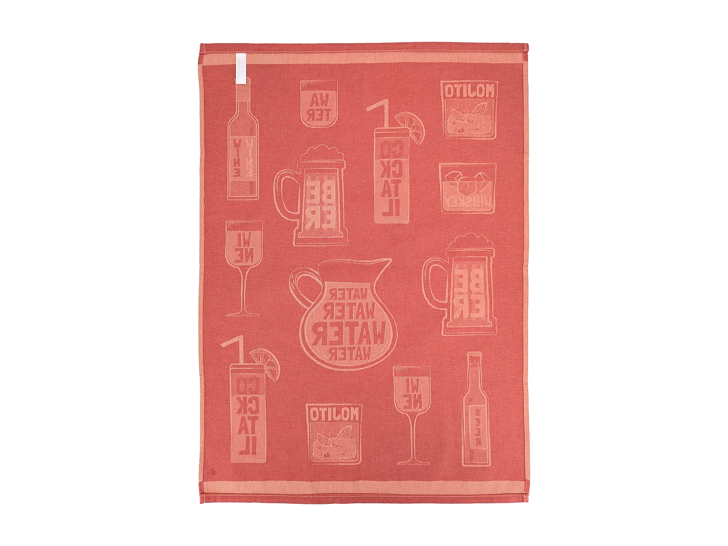 Lot de 2 torchons de cuisine toile DRINK 50x70 cm orange Terracotta