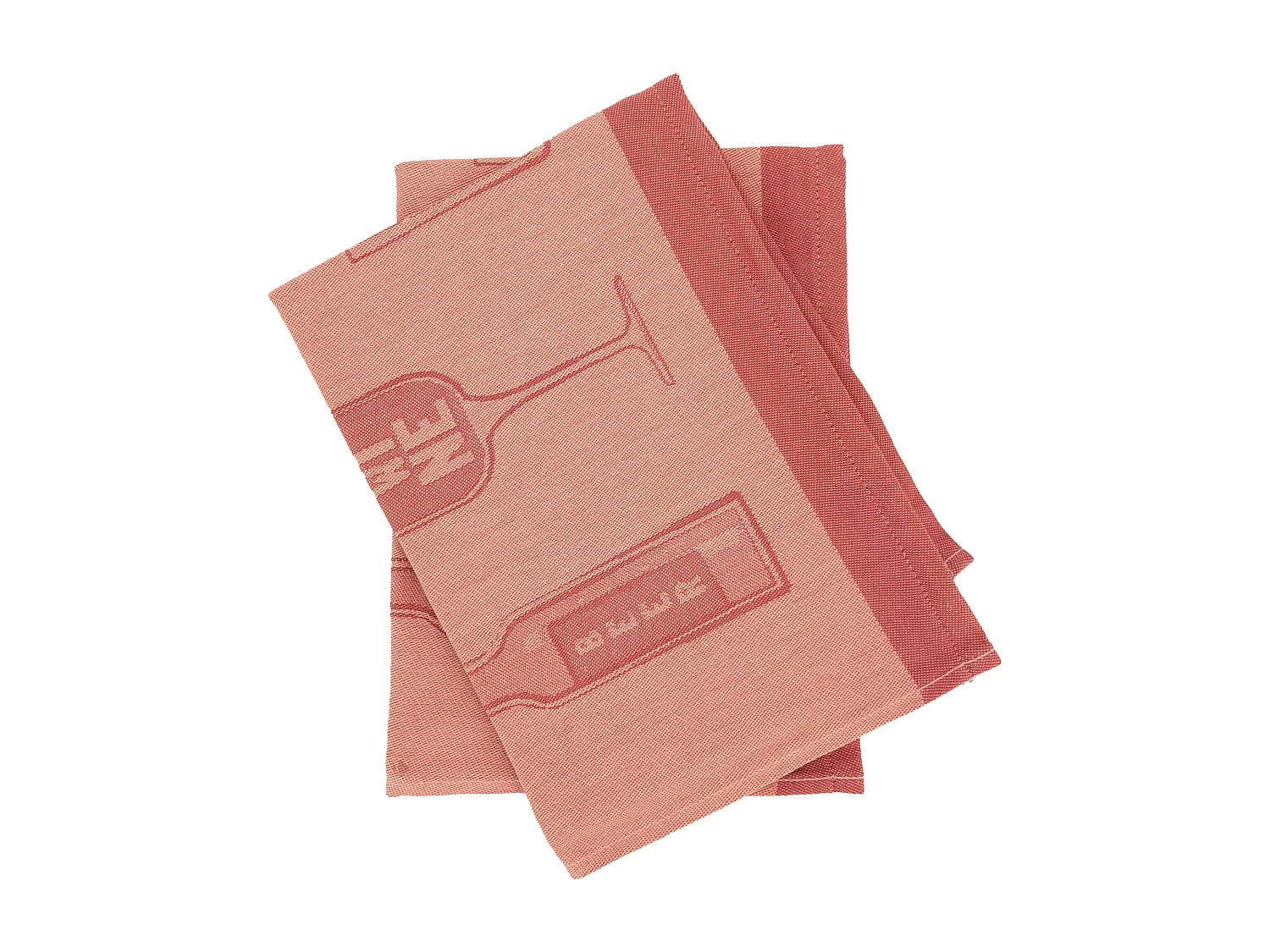 Lot de 2 torchons de cuisine toile DRINK 50x70 cm orange Terracotta