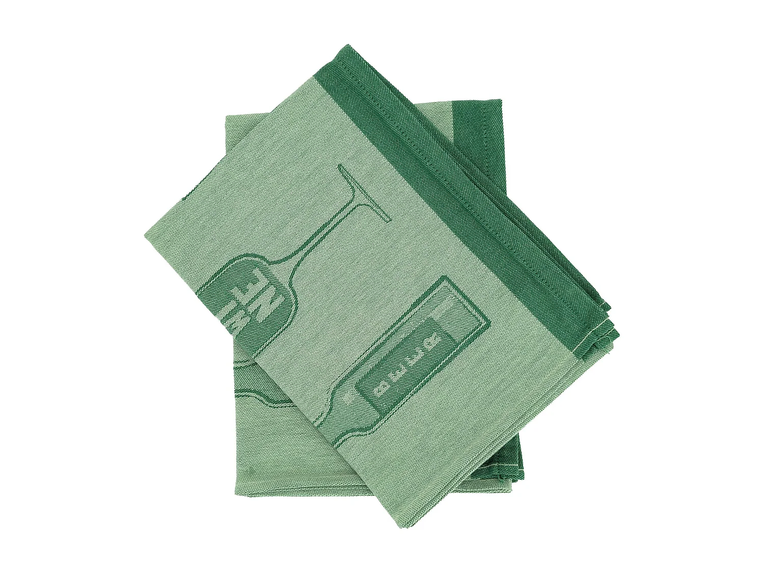 Lot de 2 torchons de cuisine toile DRINK 50x70 cm vert Menthe