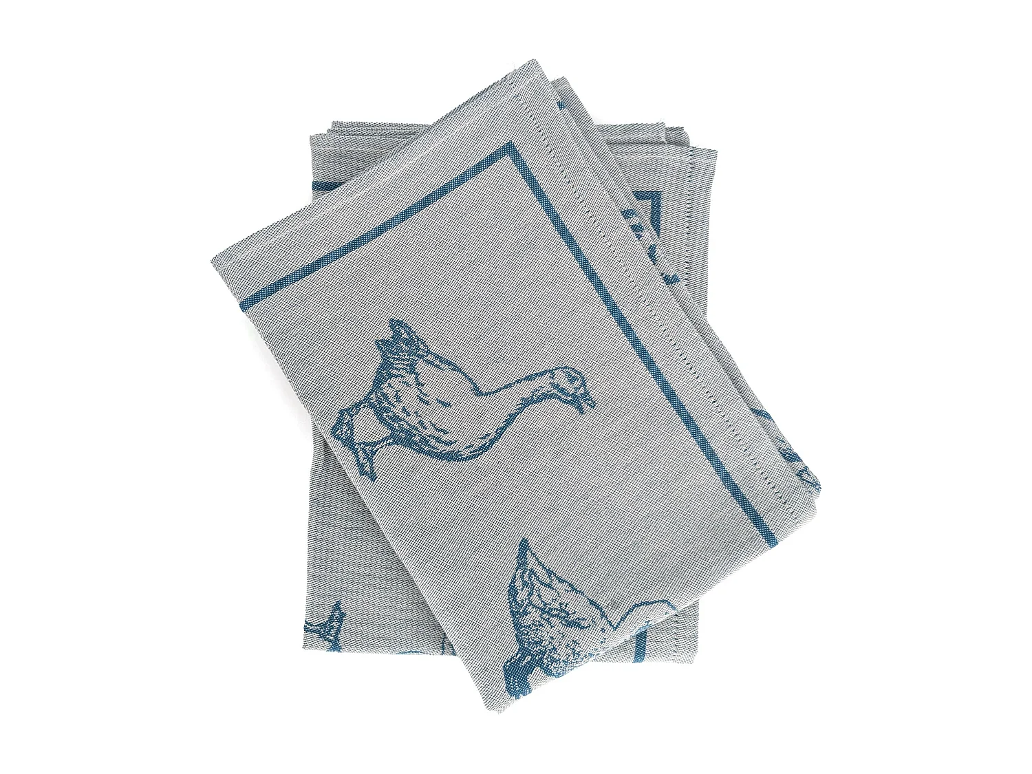 Lot de 2 torchons de cuisine 50x70 cm coton FRIENDS motif canards bleu