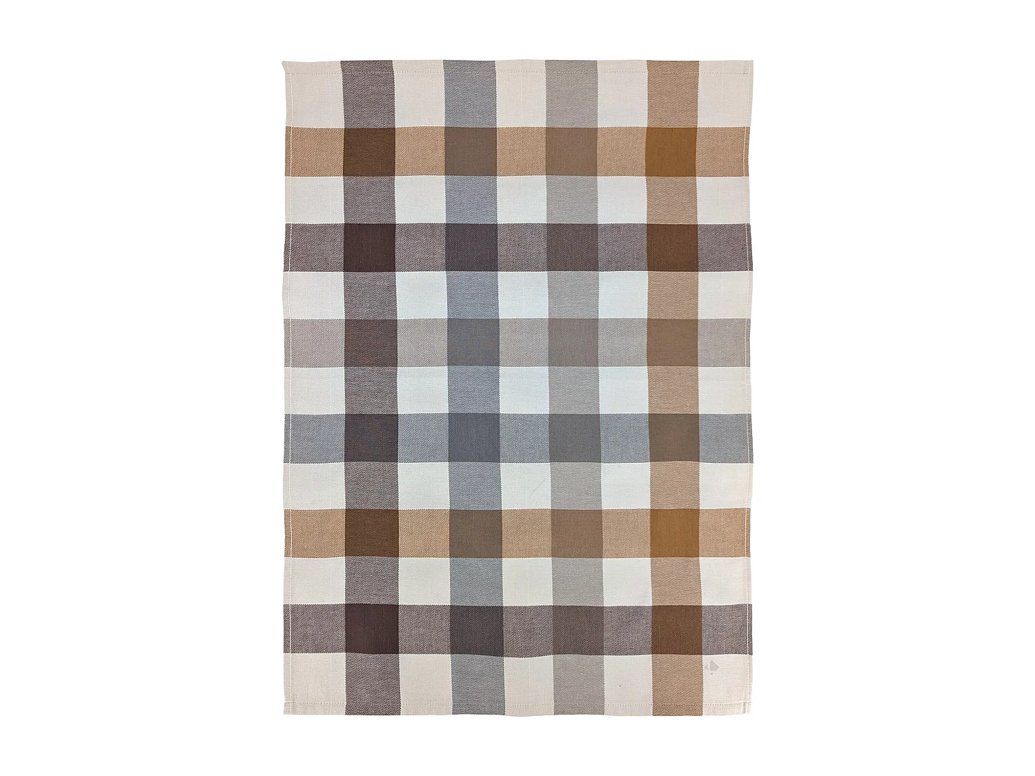 Lot de 2 torchons de cuisine toile TERRA 50x70 cm vichy marron Camel