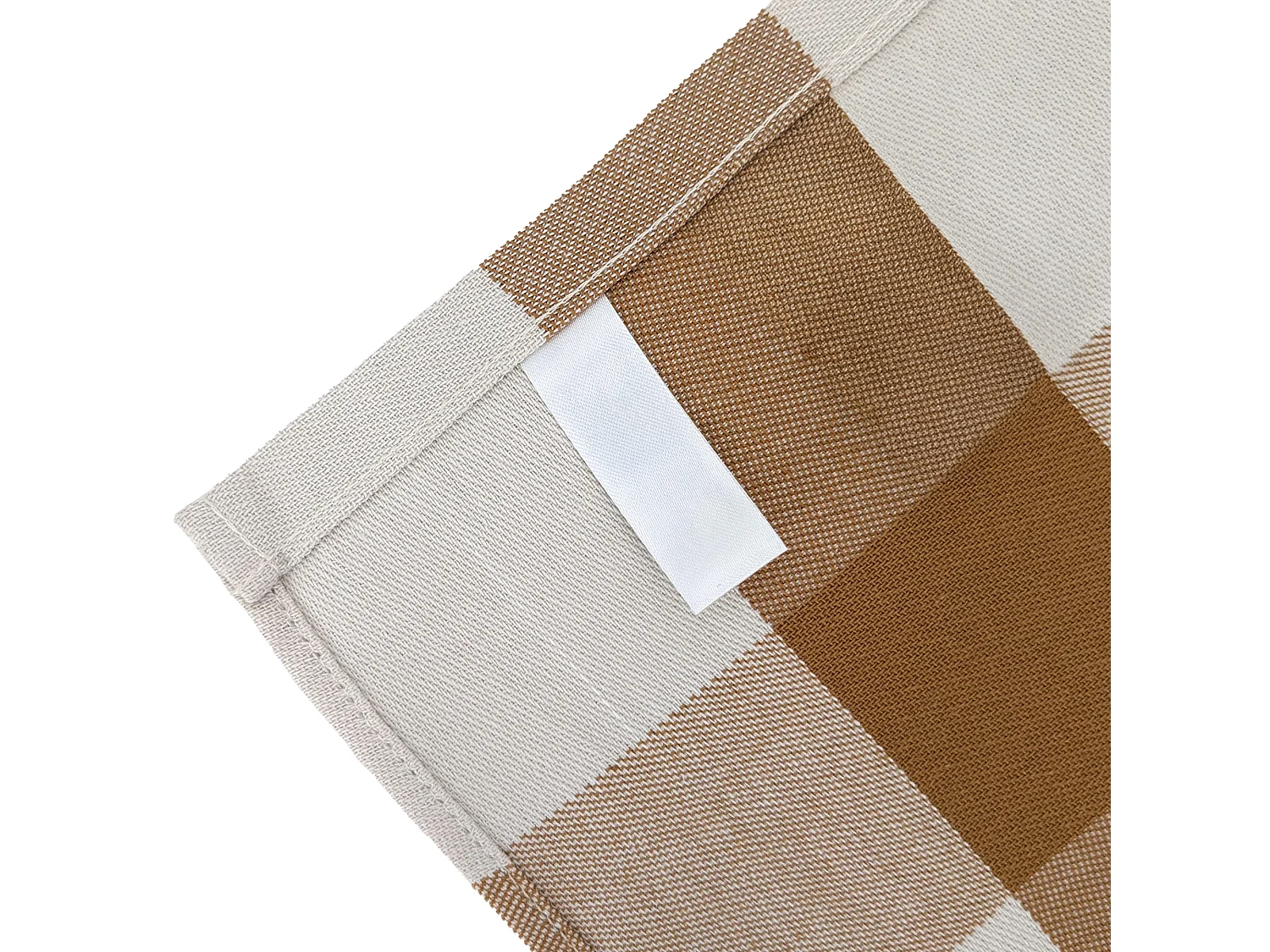 Lot de 2 torchons de cuisine toile TERRA 50x70 cm vichy marron Camel