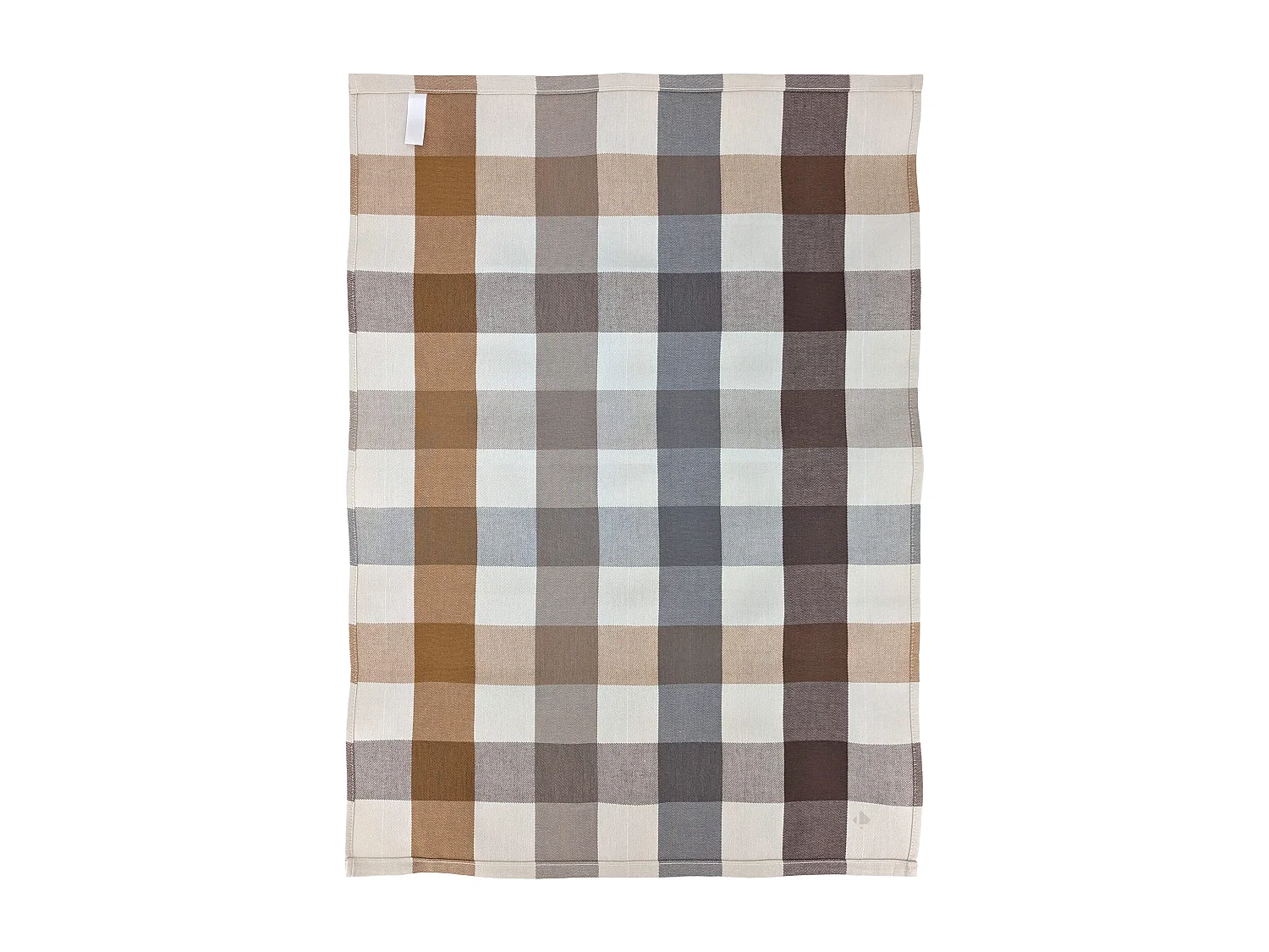 Lot de 2 torchons de cuisine toile TERRA 50x70 cm vichy marron Camel