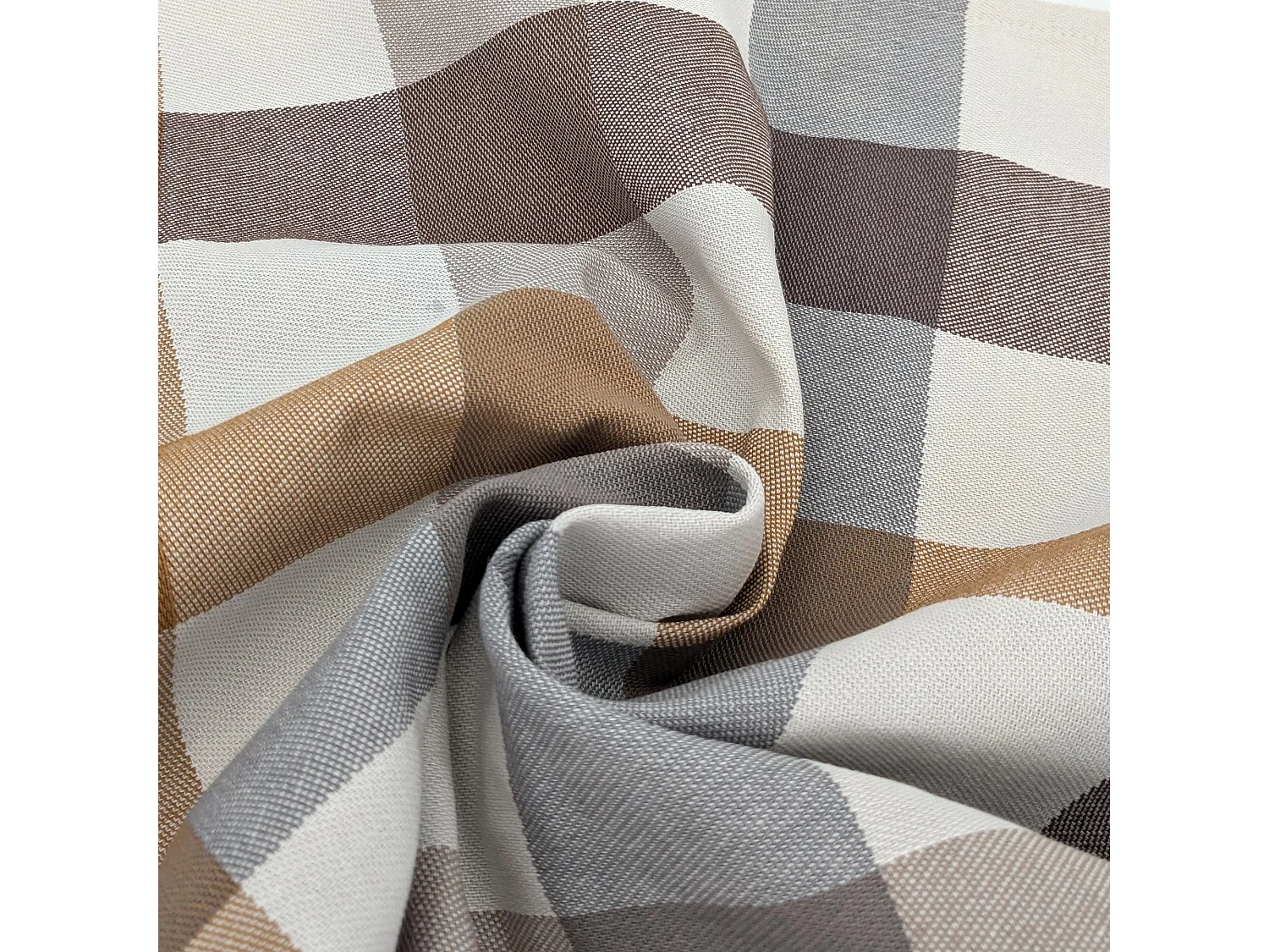 Lot de 2 torchons de cuisine toile TERRA 50x70 cm vichy marron Camel