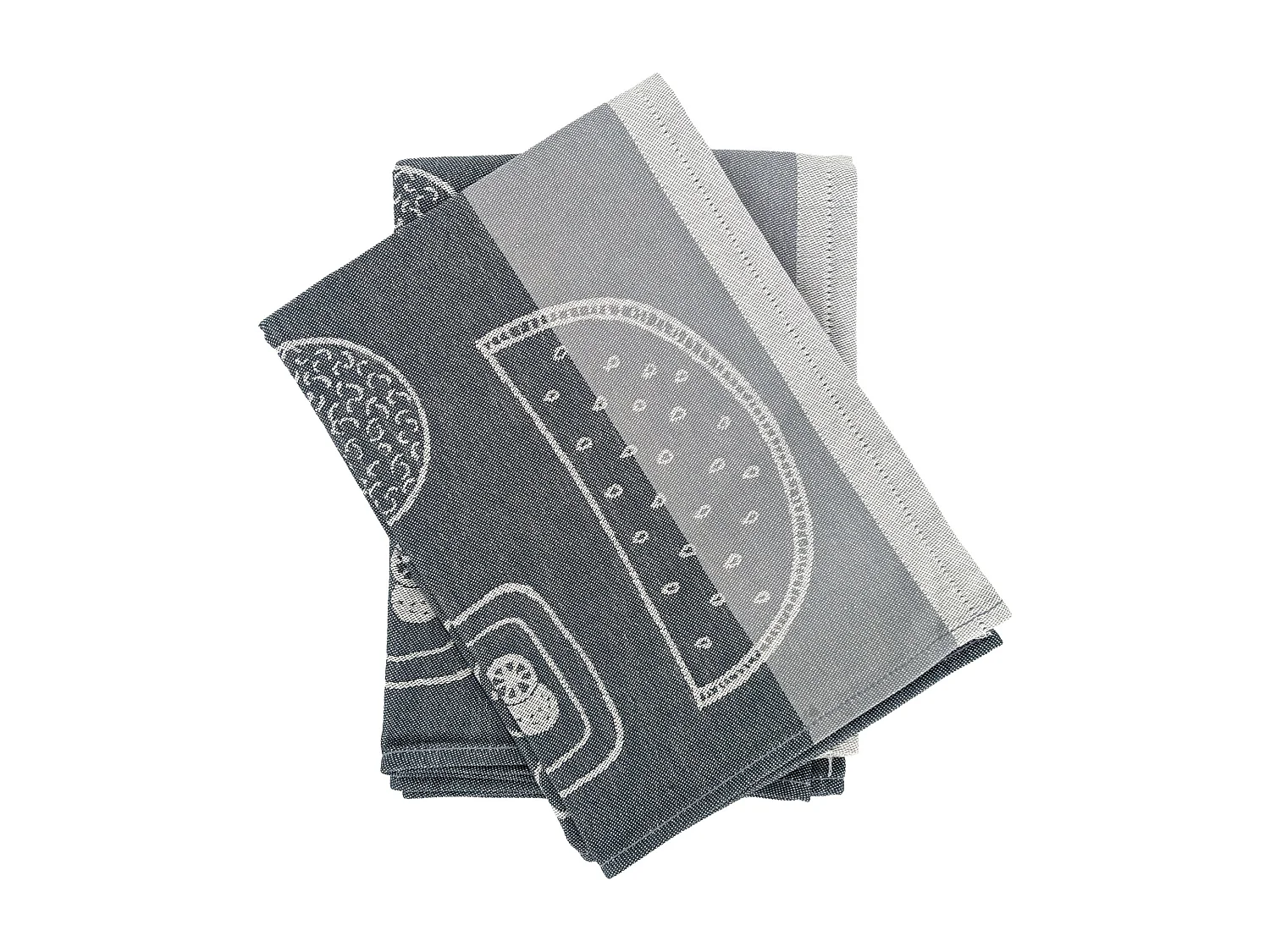 Lot de 2 torchons de cuisine toile FRUITFUL 50x70 cm gris Acier