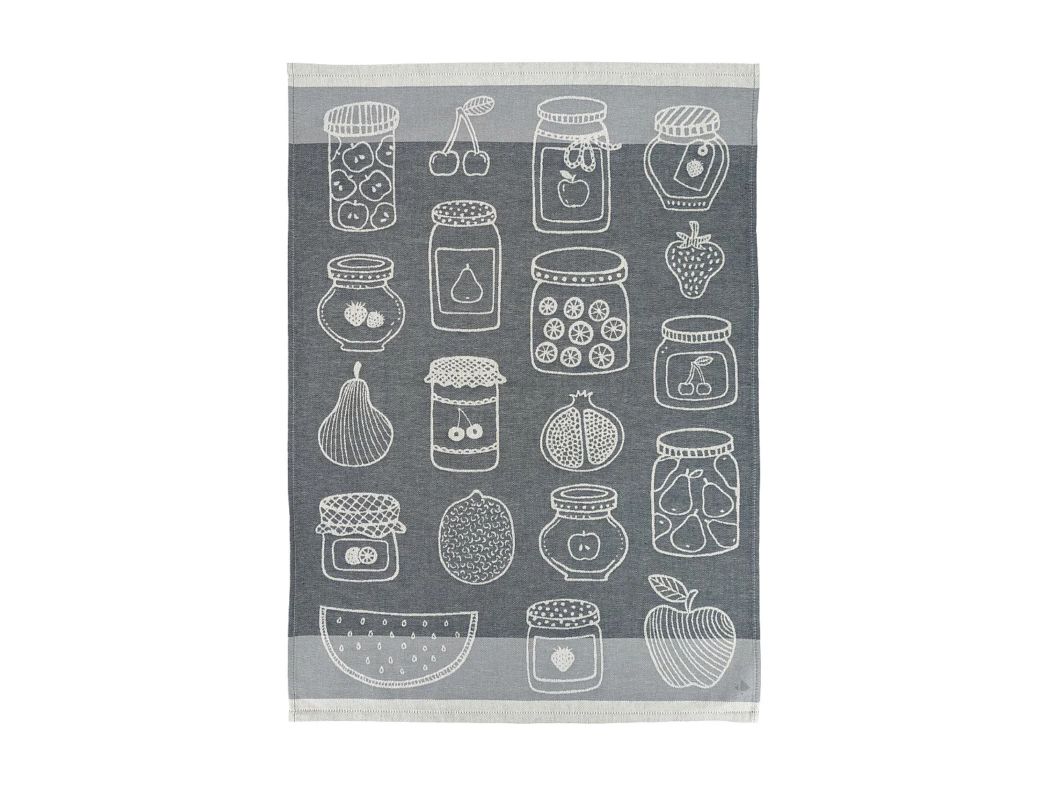 Lot de 2 torchons de cuisine toile FRUITFUL 50x70 cm gris Acier