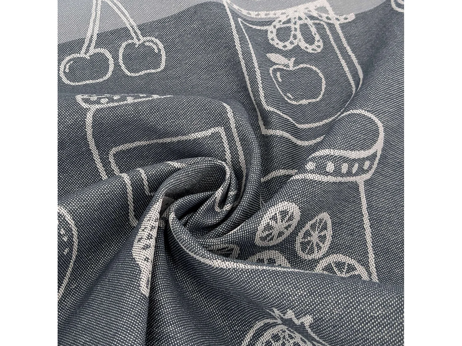 Lot de 2 torchons de cuisine toile FRUITFUL 50x70 cm gris Acier