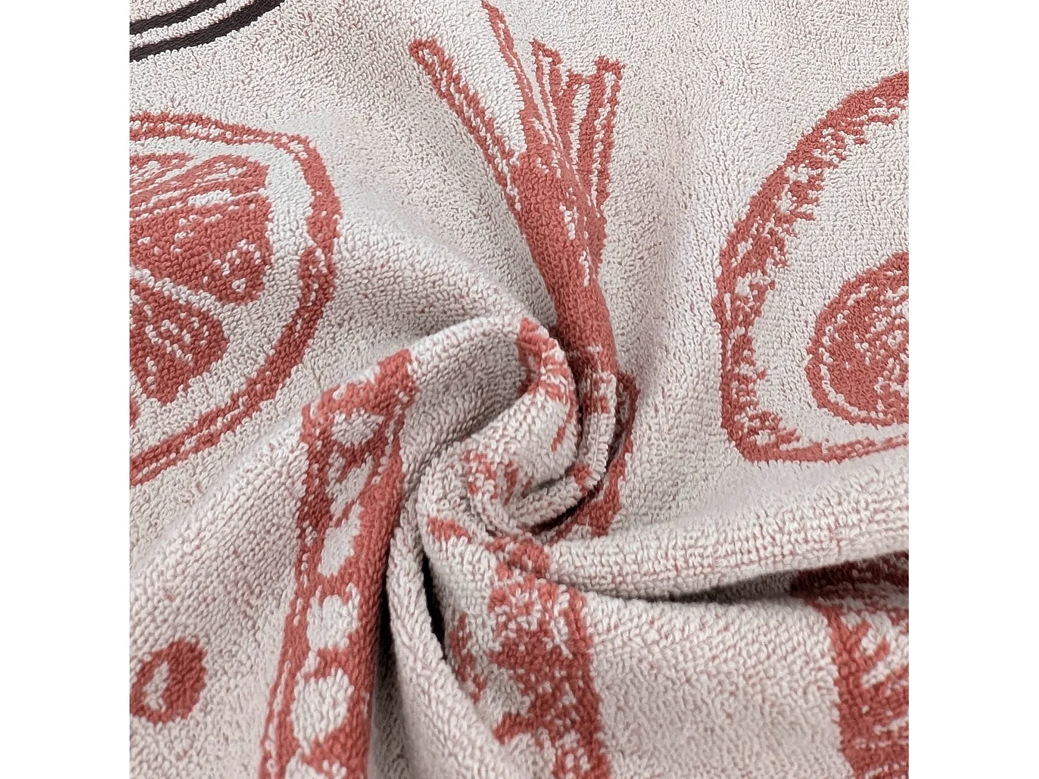 Lot de 2 torchons de cuisine éponge VEG 50x50 cm rouge Brique