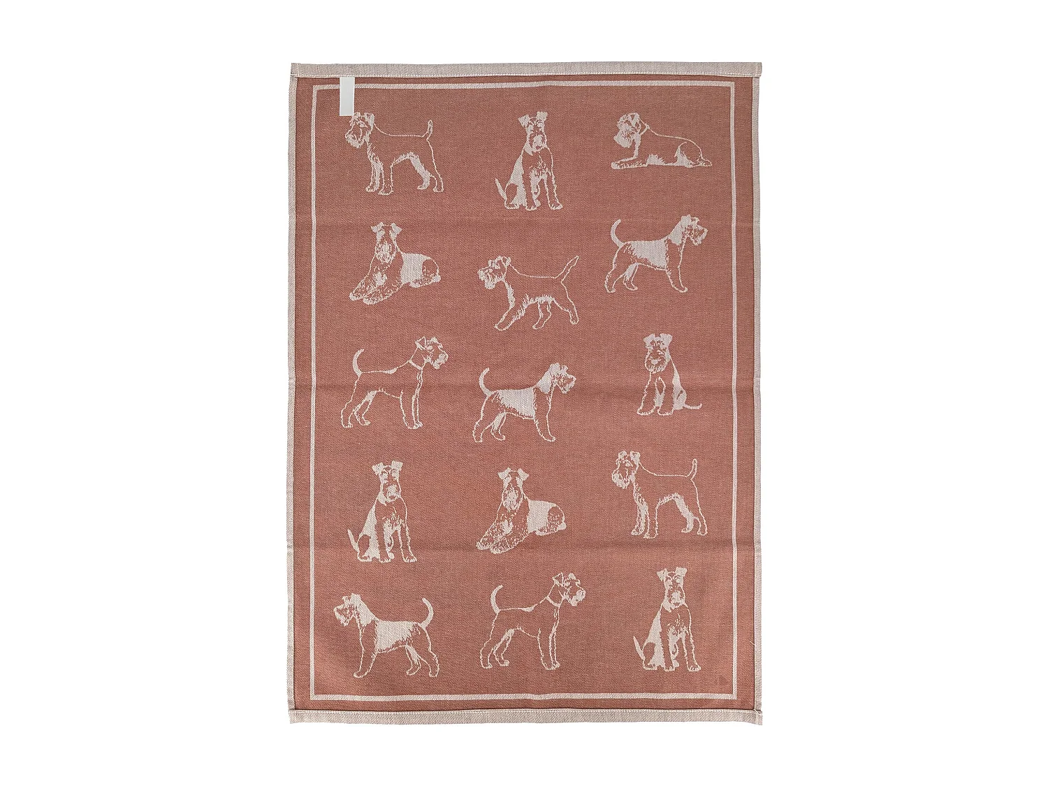 Lot de 2 torchons de cuisine 50x70 cm coton FRIENDS motif chien marron