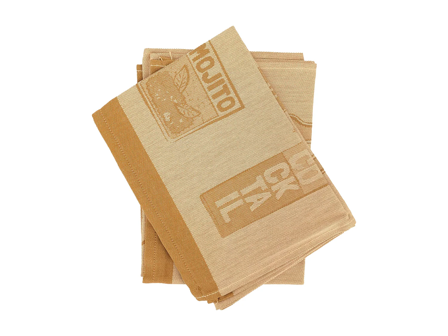 Lot de 2 torchons de cuisine toile DRINK 50x70 cm jaune Moutarde