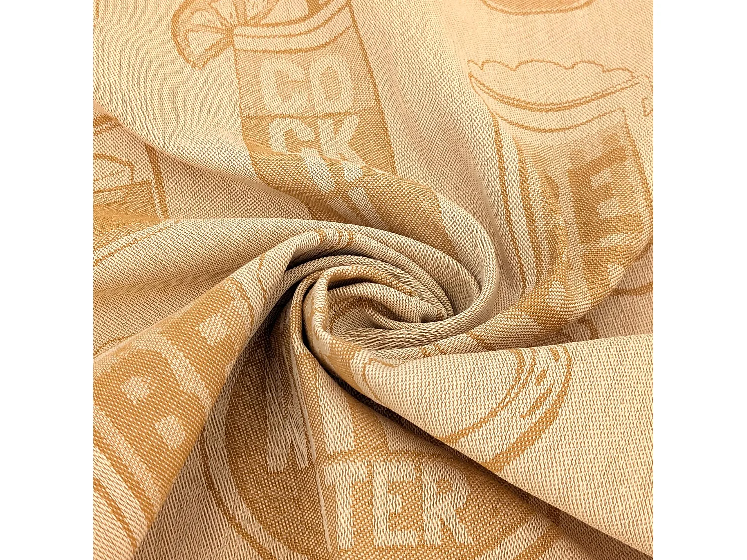 Lot de 2 torchons de cuisine toile DRINK 50x70 cm jaune Moutarde