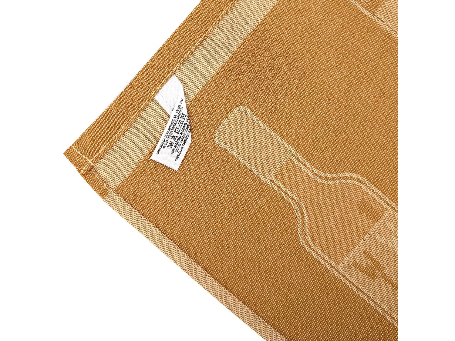 Lot de 2 torchons de cuisine toile DRINK 50x70 cm jaune Moutarde