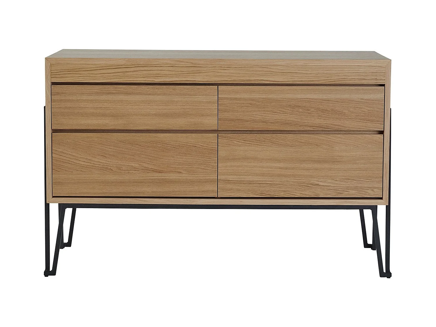 Meuble sous vasque en bois et métal 4 tiroirs L120 - BRIGHTON