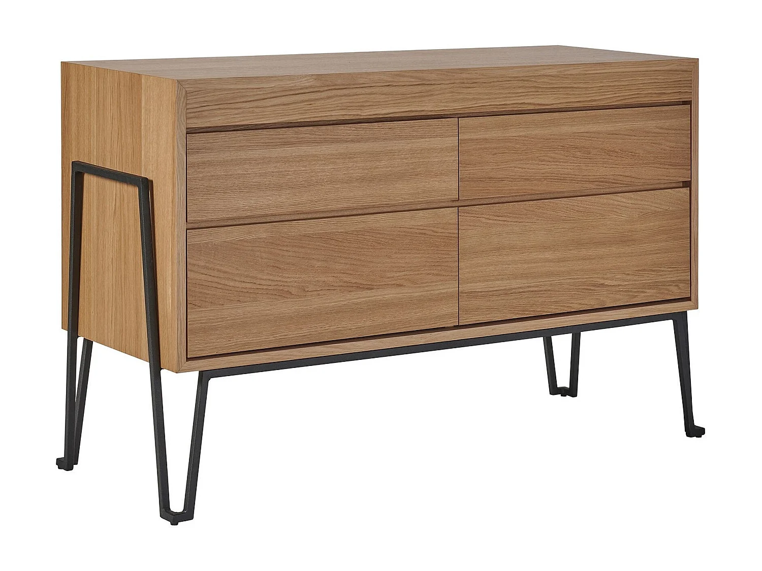 Meuble sous vasque en bois et métal 4 tiroirs L120 - BRIGHTON