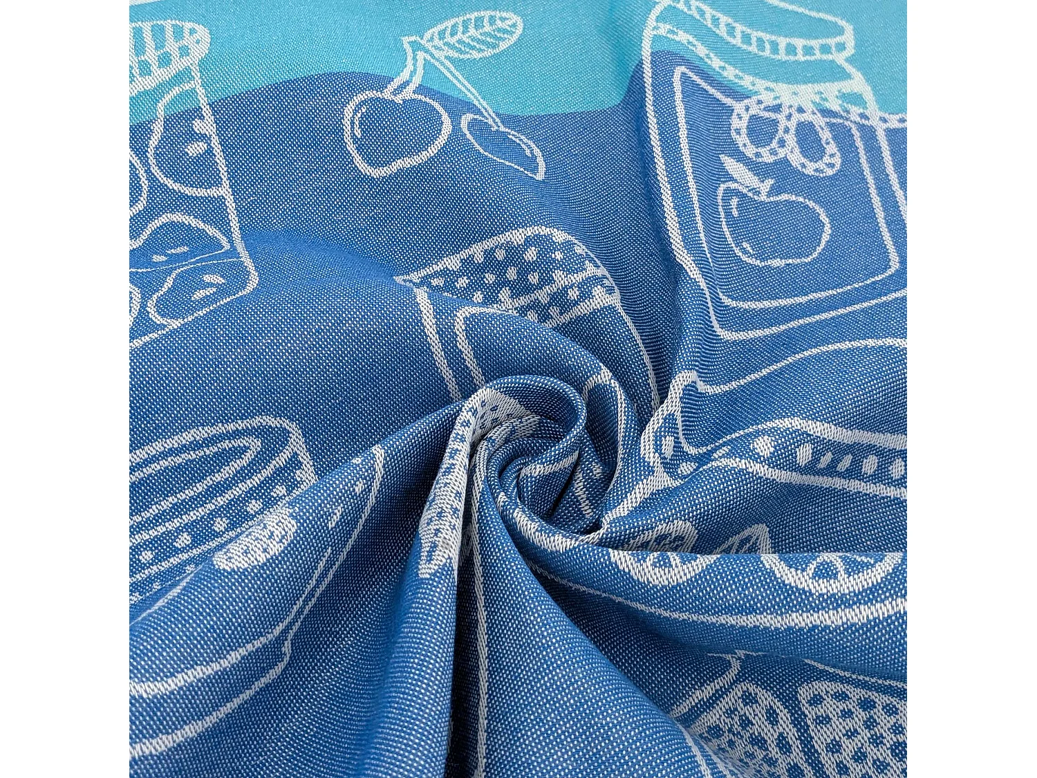 Lot de 2 torchons de cuisine toile FRUITFUL 50x70 cm bleu