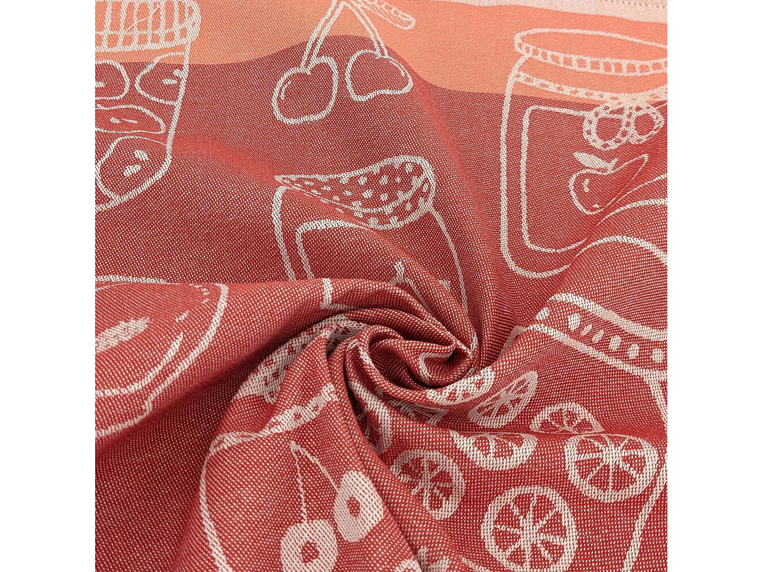 Lot de 2 torchons de cuisine toile FRUITFUL 50x70 cm orange Terracotta