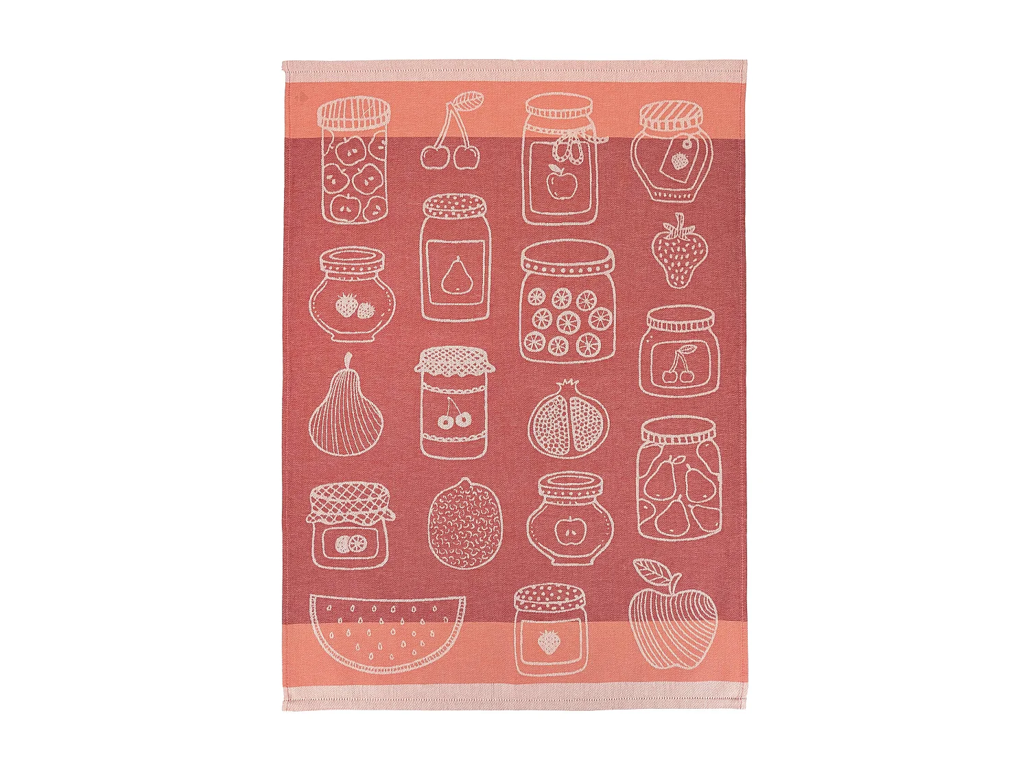 Lot de 2 torchons de cuisine toile FRUITFUL 50x70 cm orange Terracotta