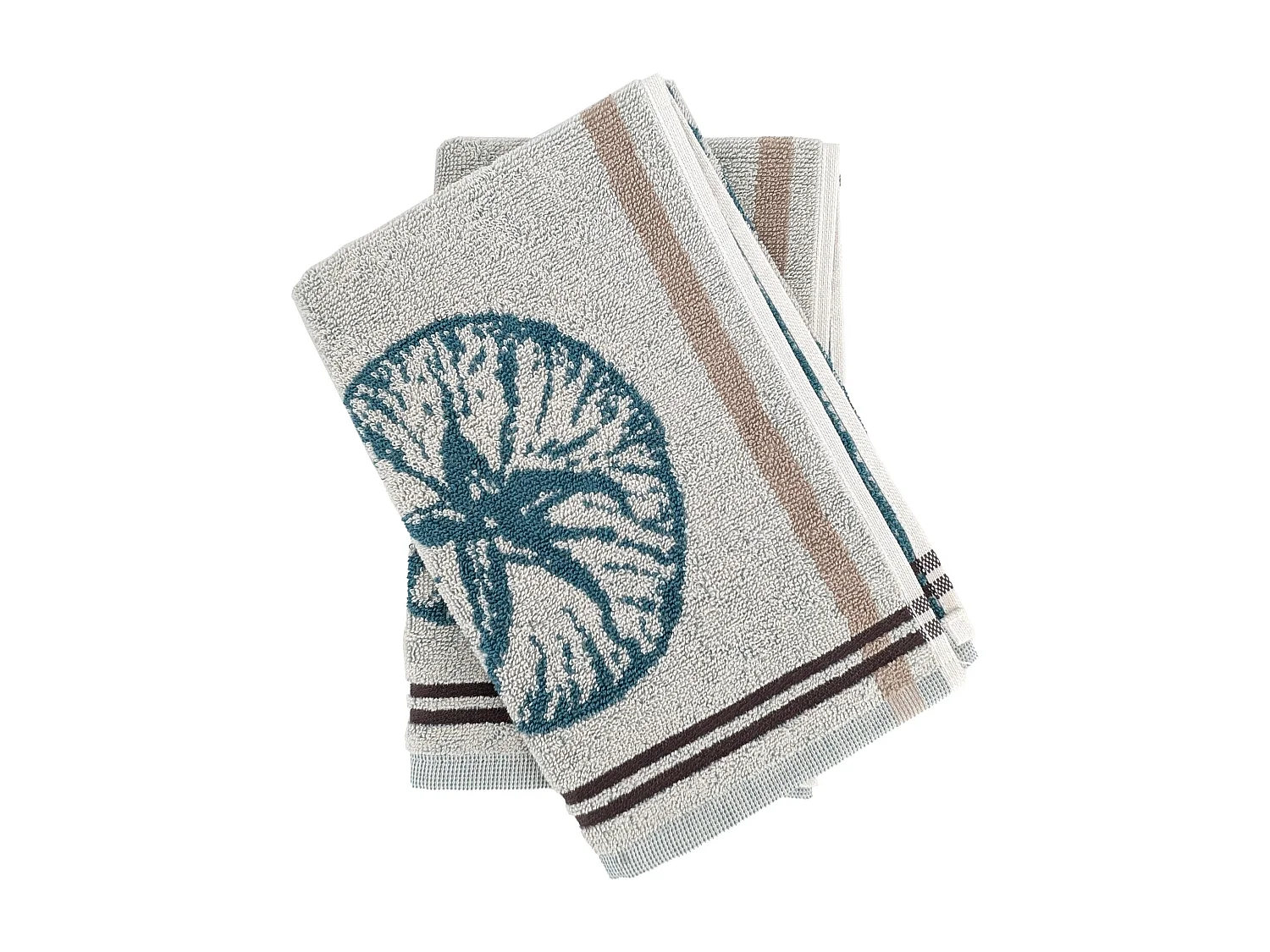 Lot de 2 torchons de cuisine éponge VEG 50x50 cm bleu