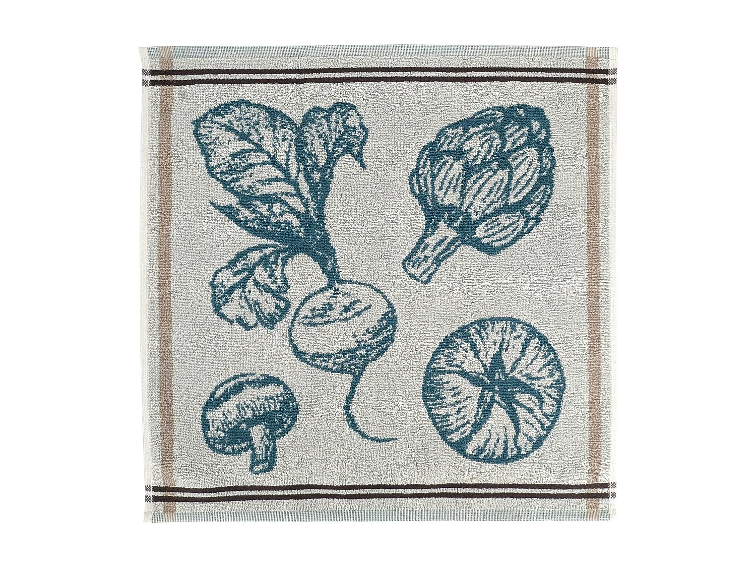 Lot de 2 torchons de cuisine éponge VEG 50x50 cm bleu