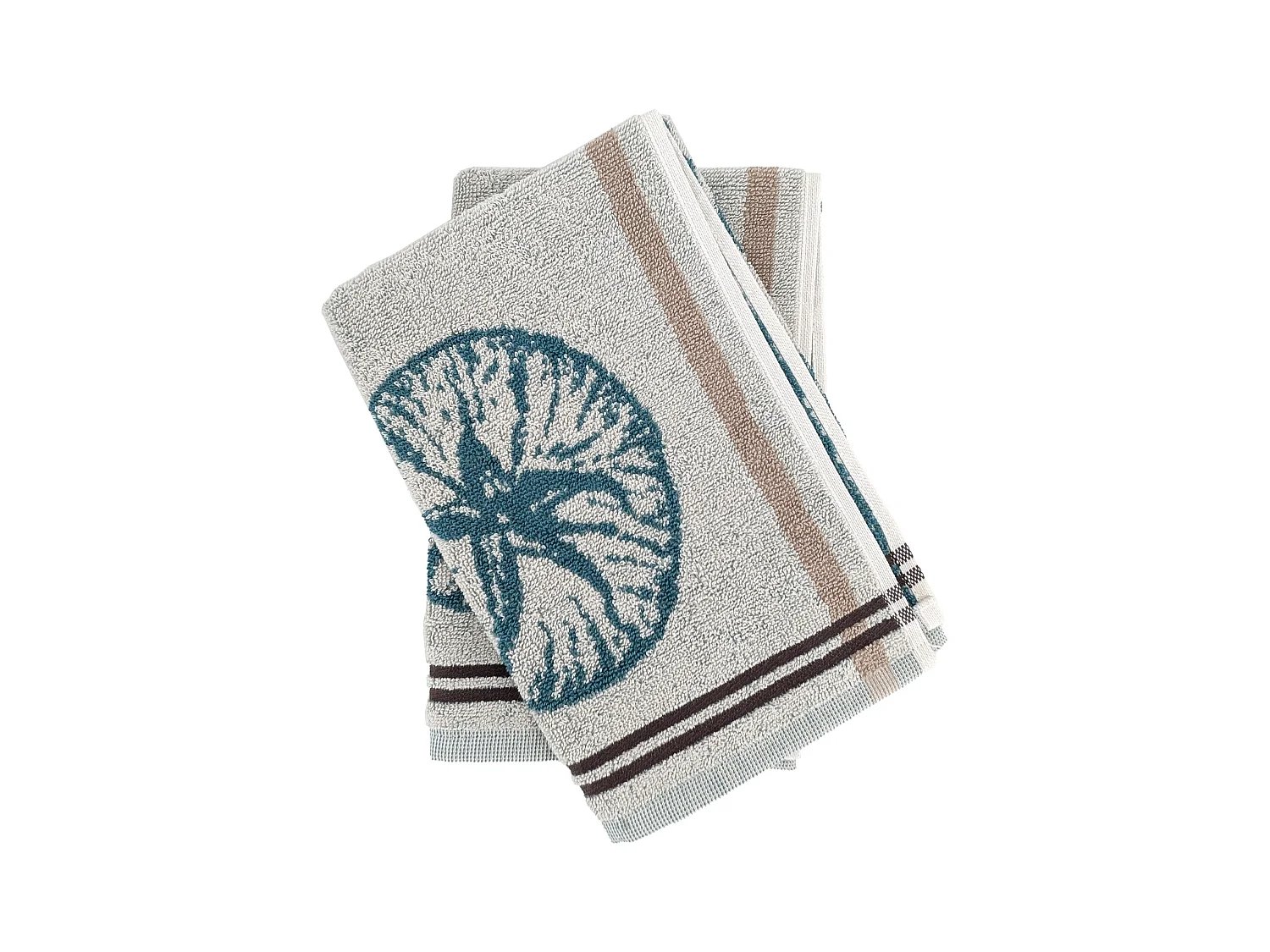 Lot de 2 torchons de cuisine éponge VEG 50x50 cm bleu