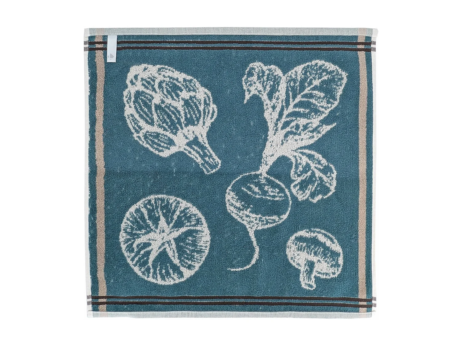 Lot de 2 torchons de cuisine éponge VEG 50x50 cm bleu