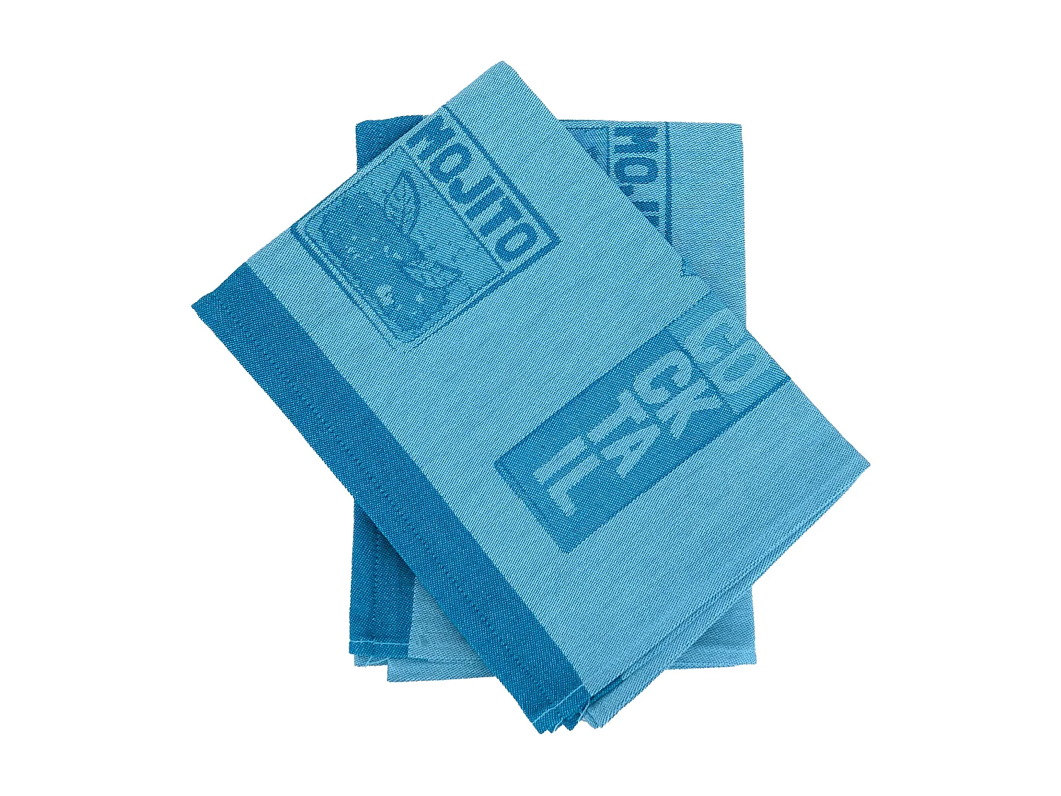 Lot de 2 torchons de cuisine toile DRINK 50x70 cm bleu