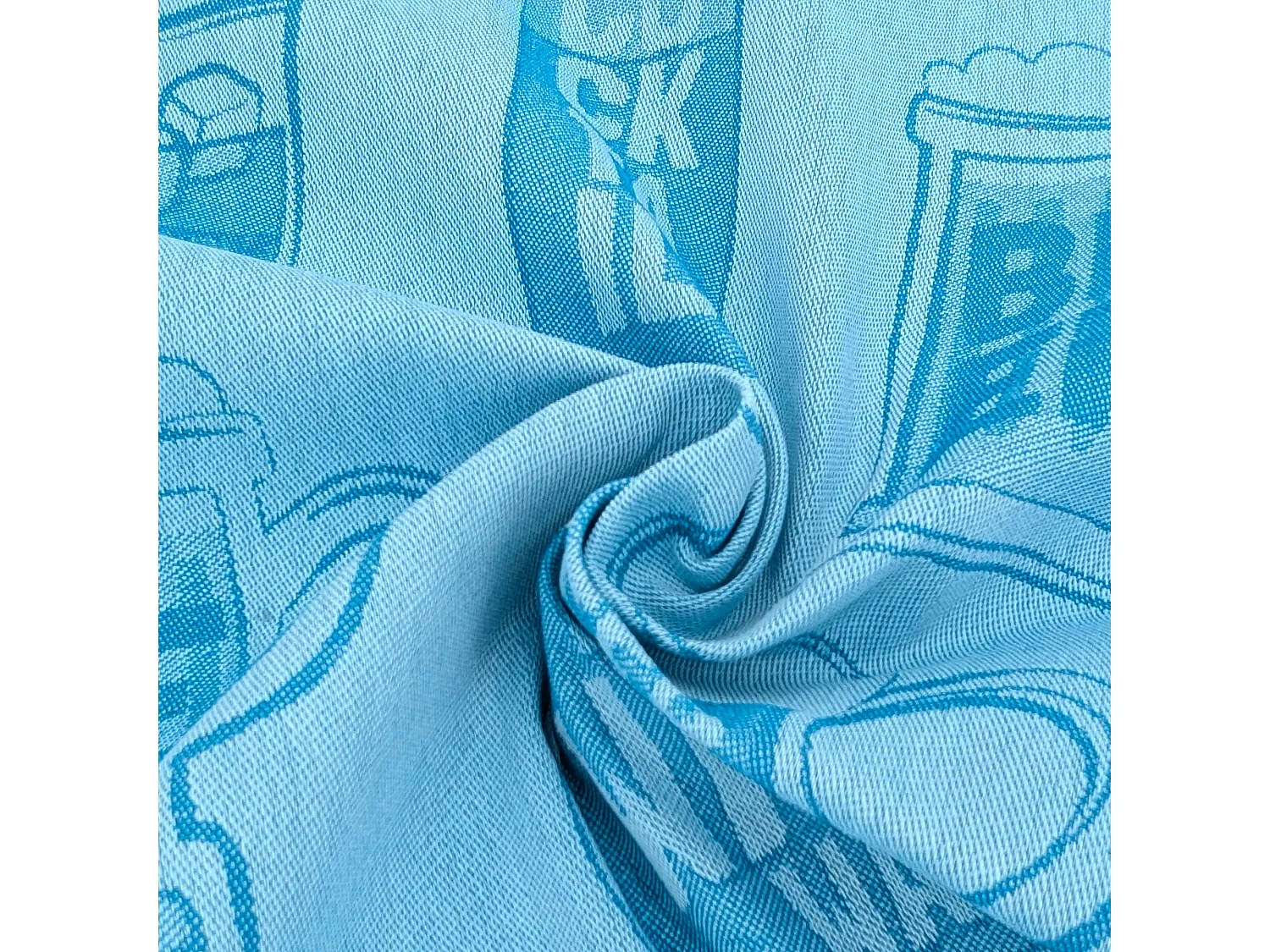 Lot de 2 torchons de cuisine toile DRINK 50x70 cm bleu