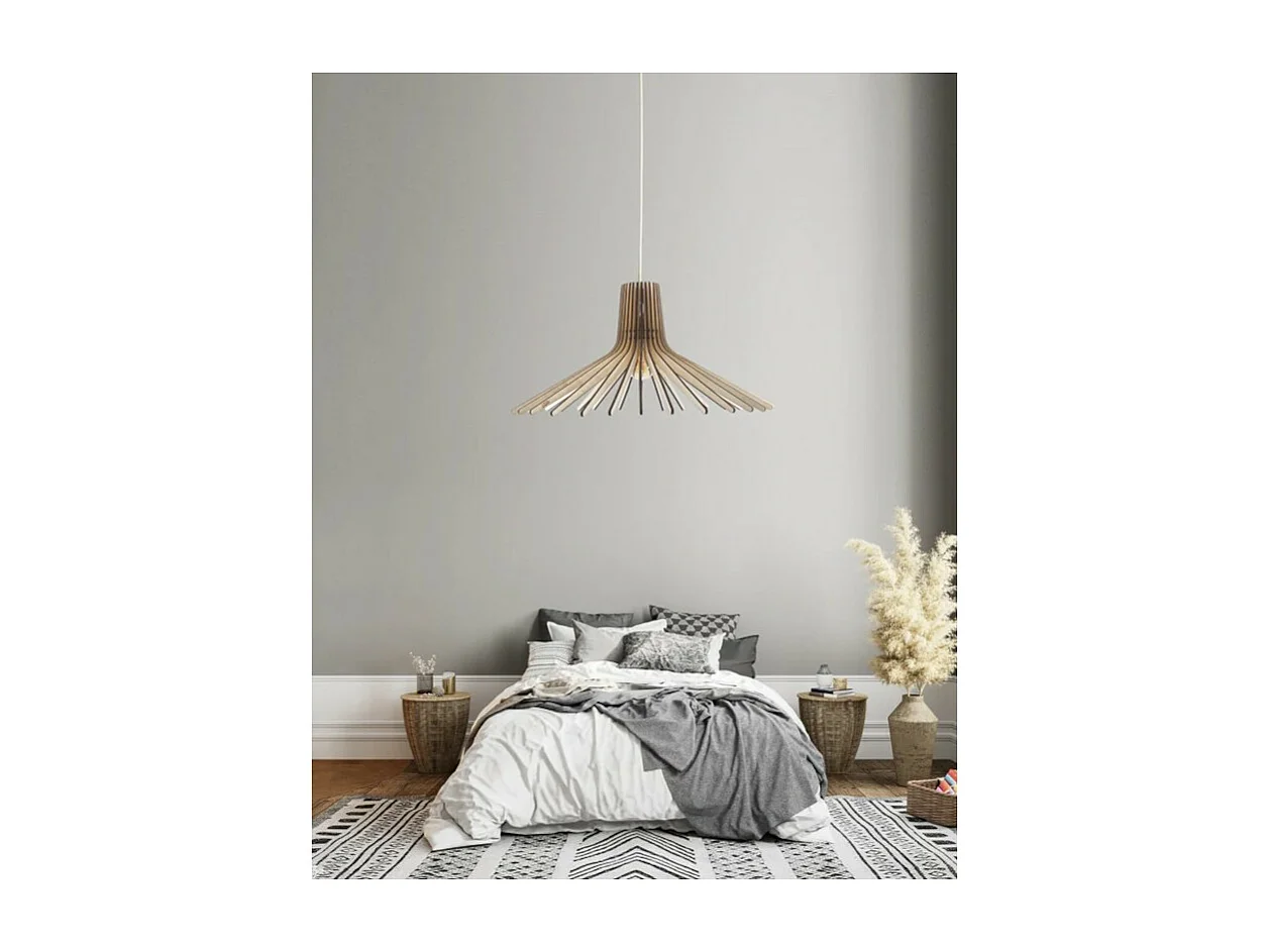 Suspension Led bois Azur - Atelier Loupiote