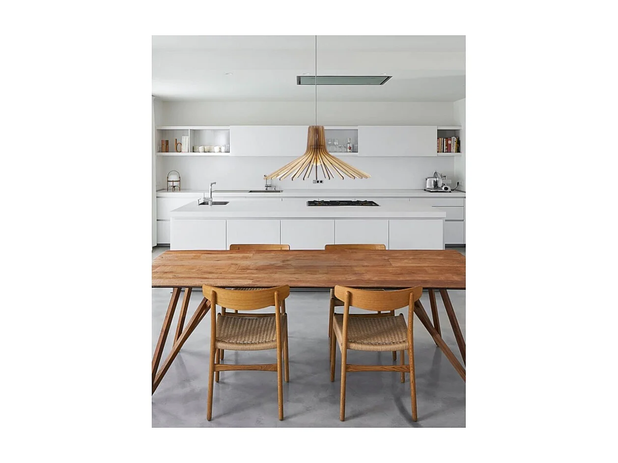 Suspension Led bois Azur - Atelier Loupiote