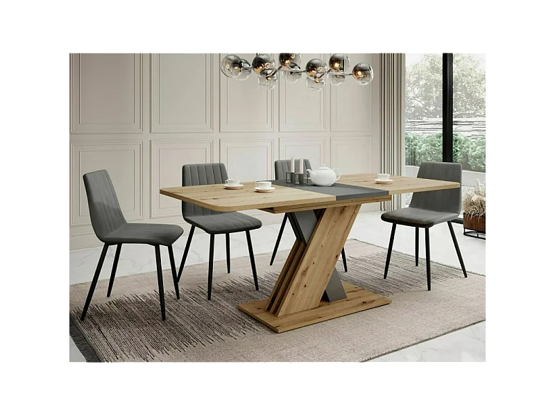 Stół rozkładany EXEL 140(180)x85 dąb artisan/antracyt