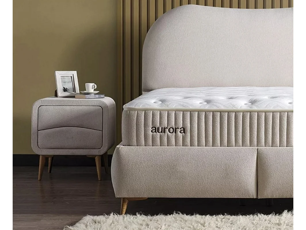 Lit Aurora /160x200/Tissu/Beige