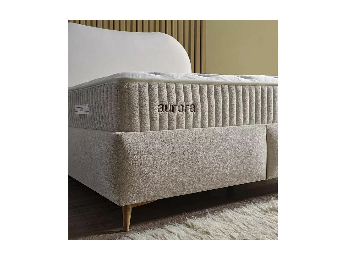 Lit Aurora /160x200/Tissu/Beige