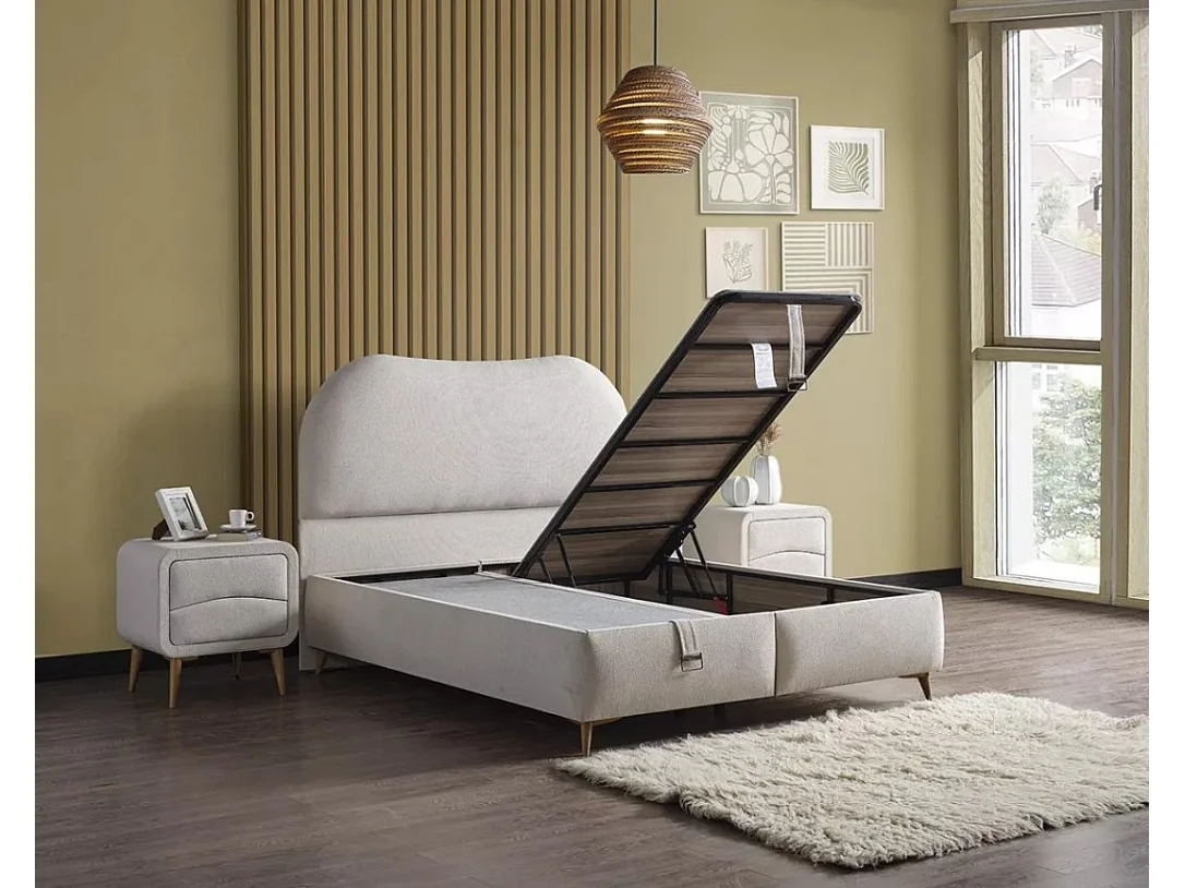 Lit Aurora /160x200/Tissu/Beige