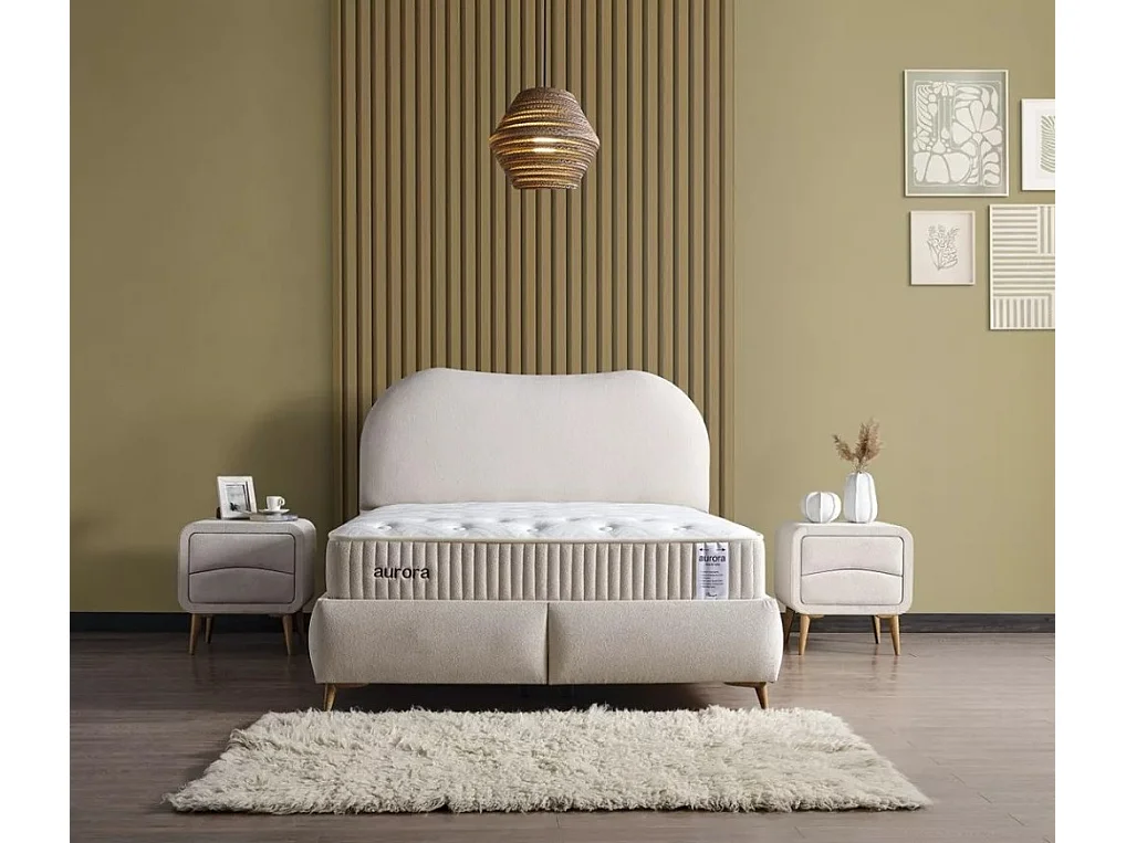 Lit Aurora /160x200/Tissu/Beige