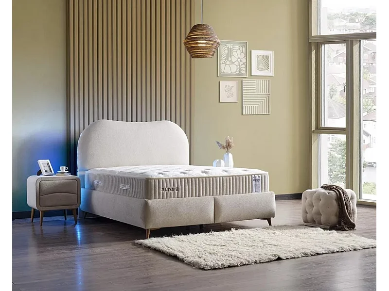 Letto Aurora /160x200/Tessuto/Beige