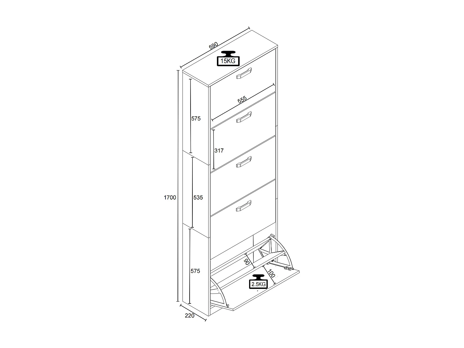 Armadio da scarpa Scarpa ribaltabile HalomXL