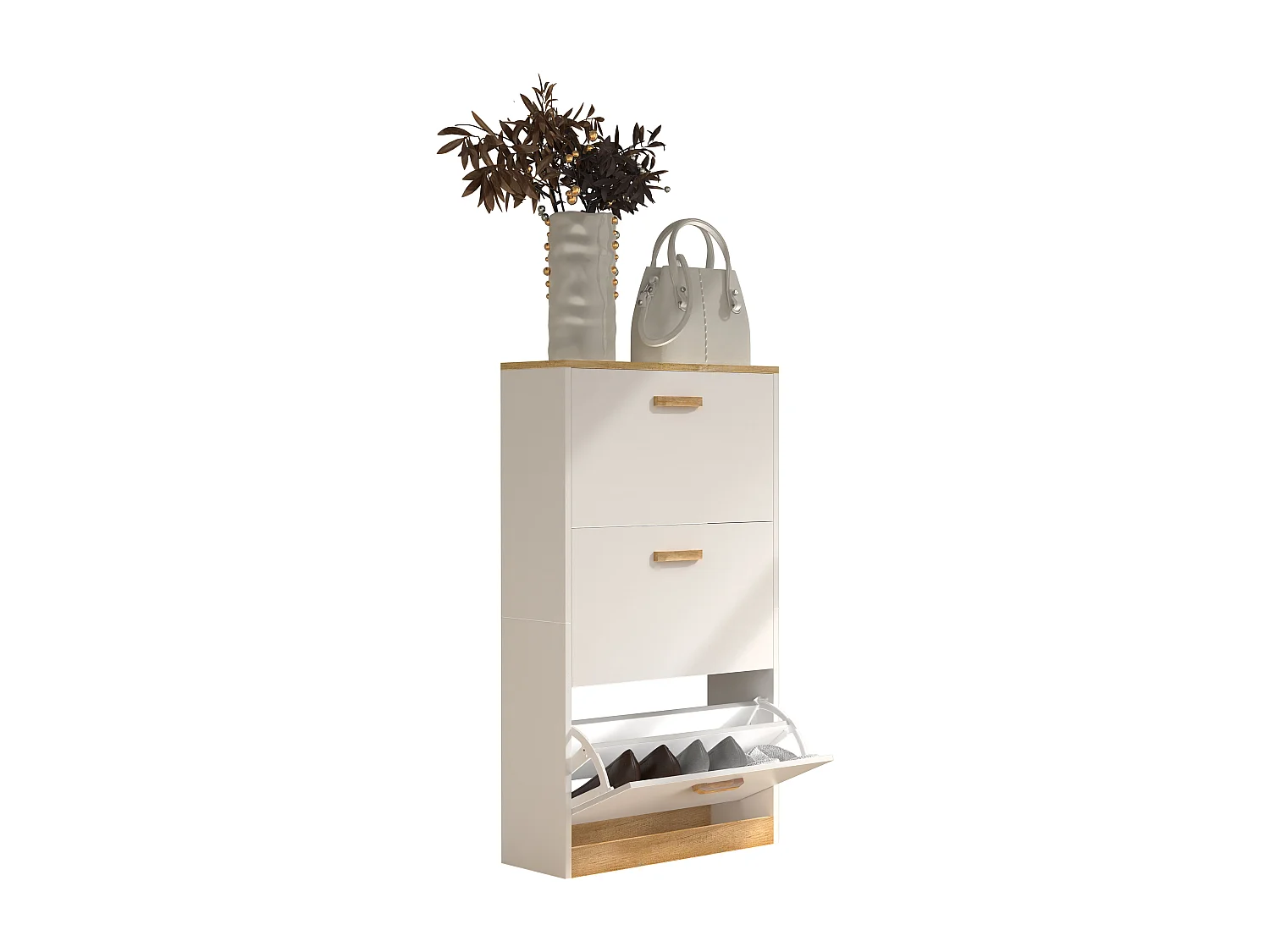 Holz Schuhregal Schuhschrank Schuhkipper Halom M