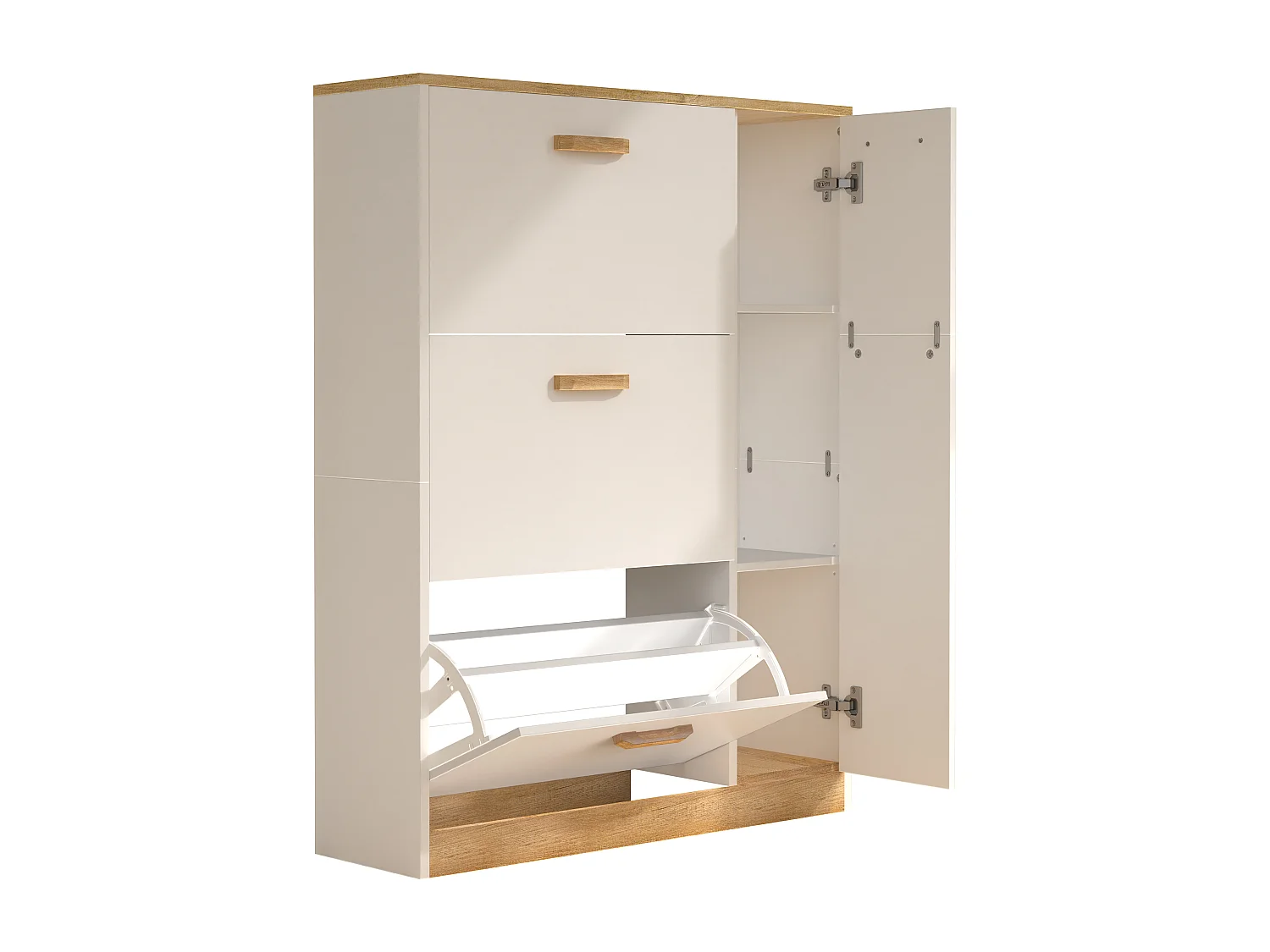 Holz Schuhregal Schuhschrank Schuhkipper Halom L