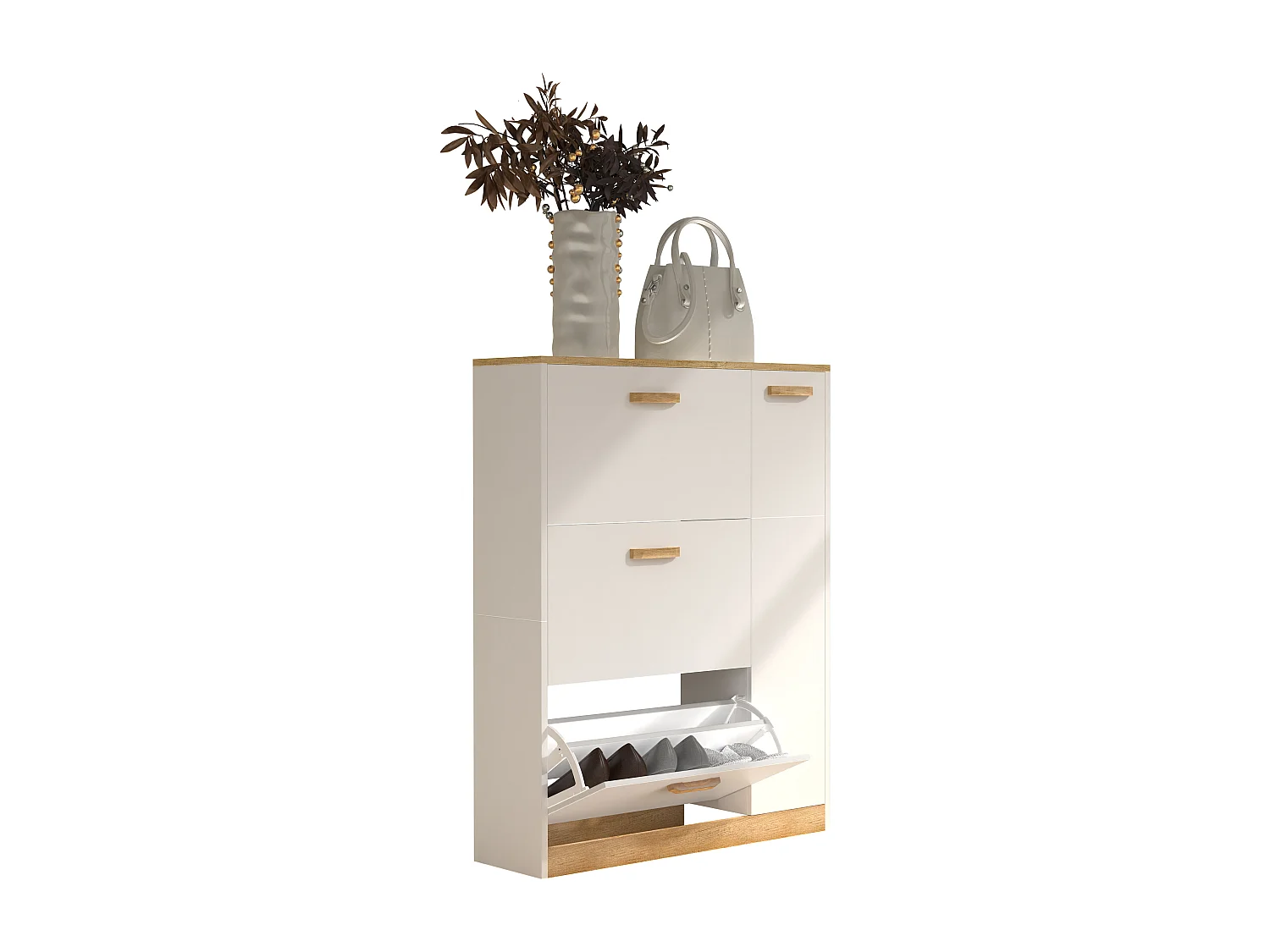 Holz Schuhregal Schuhschrank Schuhkipper Halom L