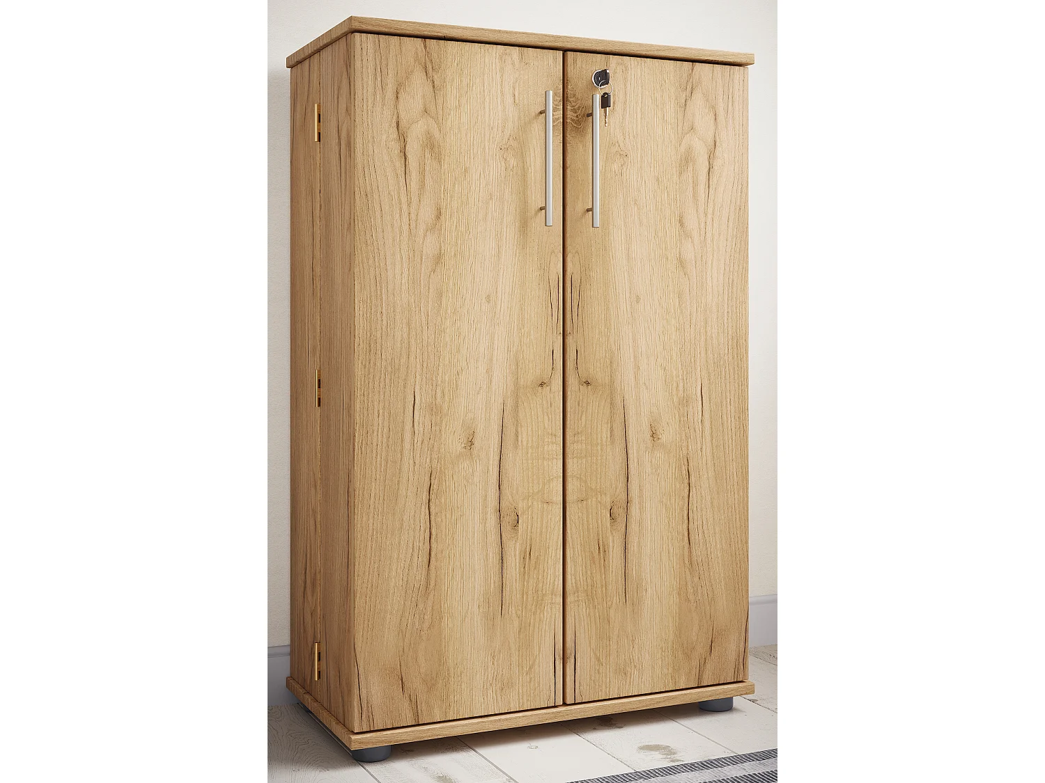 CD / DVD Media Shelf Engalo Honey oak H. 93 x W. 60 x D. 31 cm