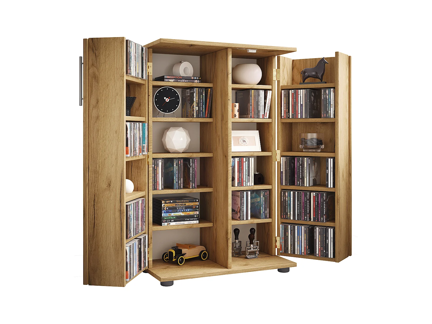Holz Schrank CD DVD Regal abschließbar Engalo XL