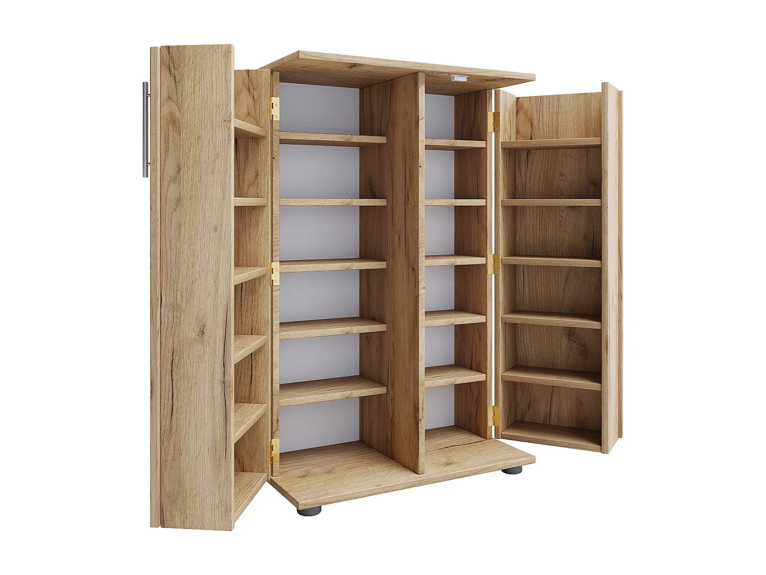 CD / DVD Media Shelf Engalo Honey oak H. 93 x W. 60 x D. 31 cm