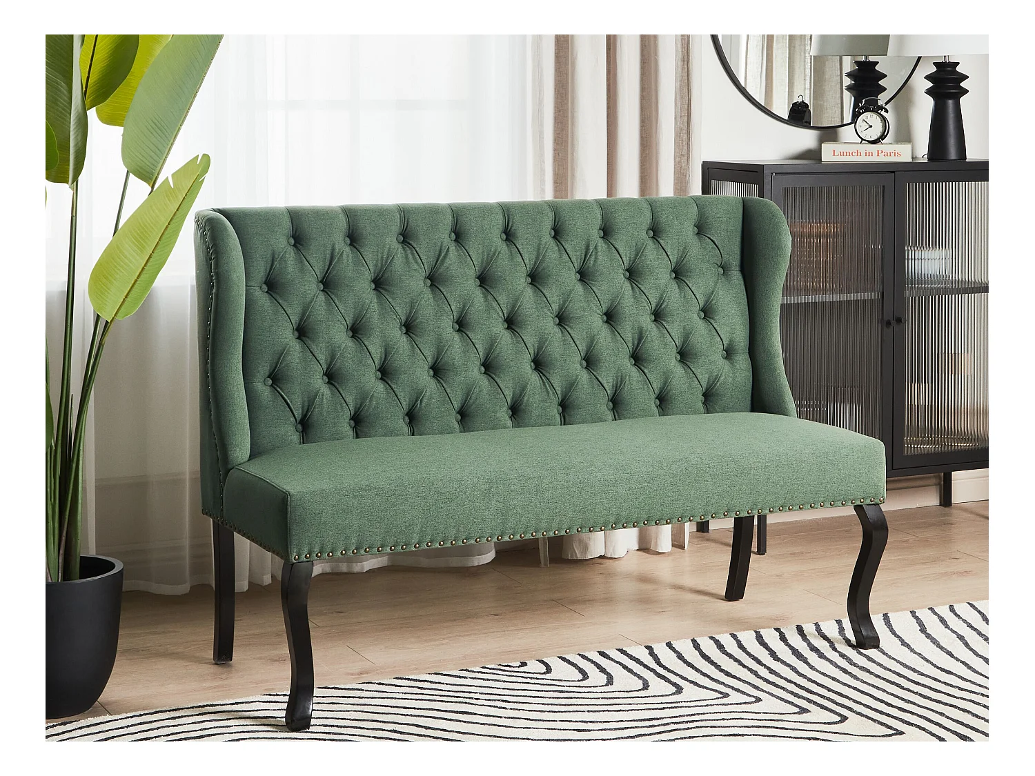 Banc rembourré 2 places TORSBY Tissu Vert
