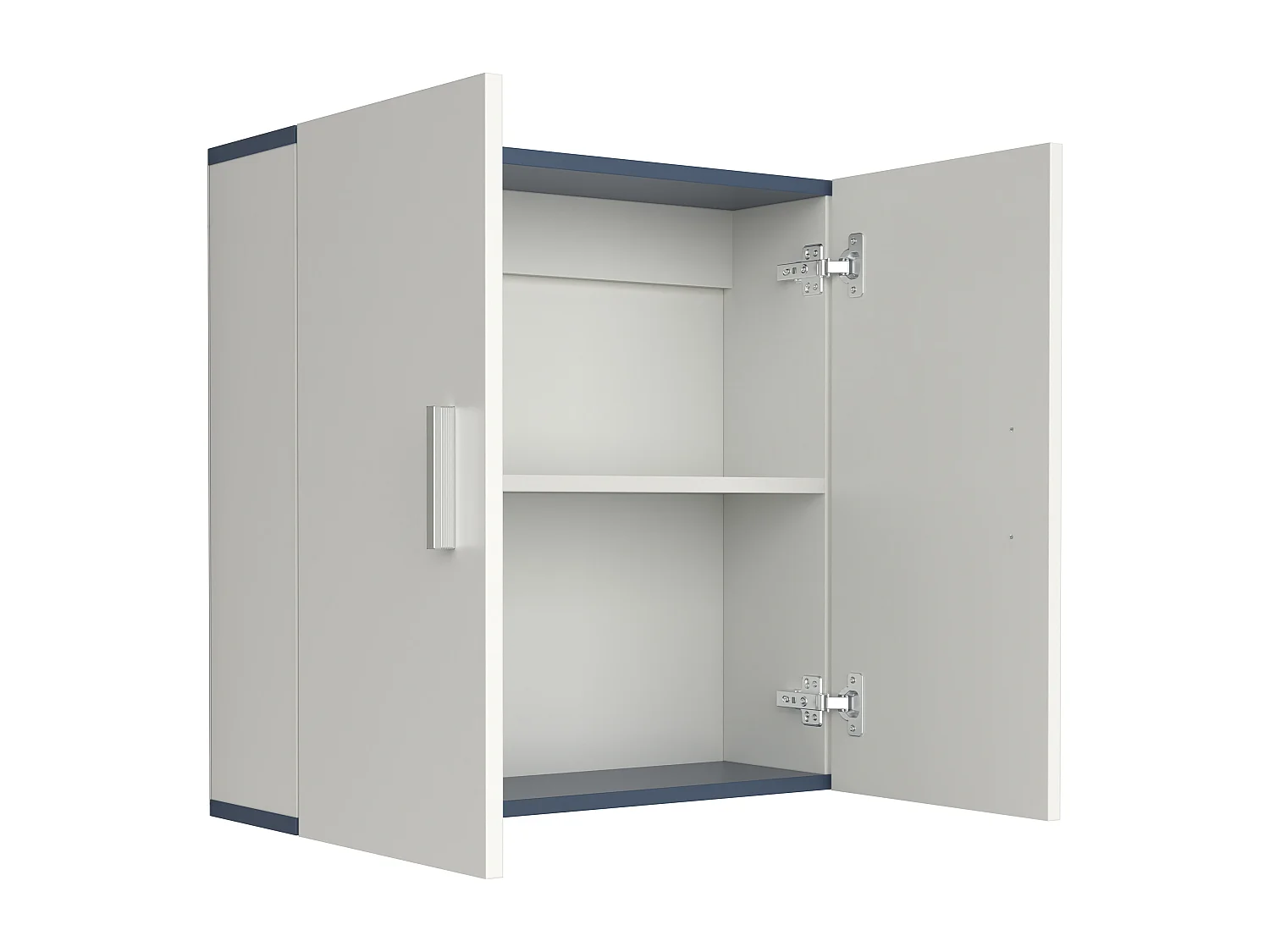 Bathroom furniture wall cabinet Landos White / Black H. 60 x W. 60 x D. 18 cm