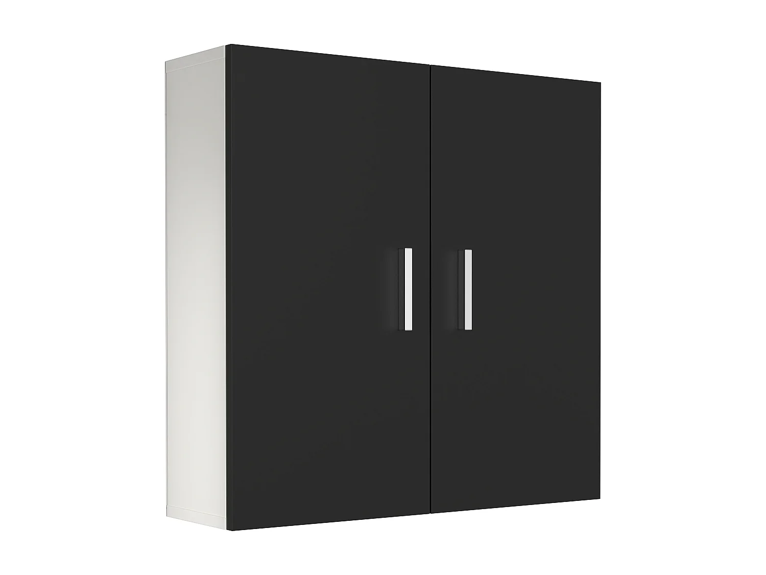 Bathroom furniture wall cabinet Zalo White / Black H. 60 x W. 60 x D. 18 cm